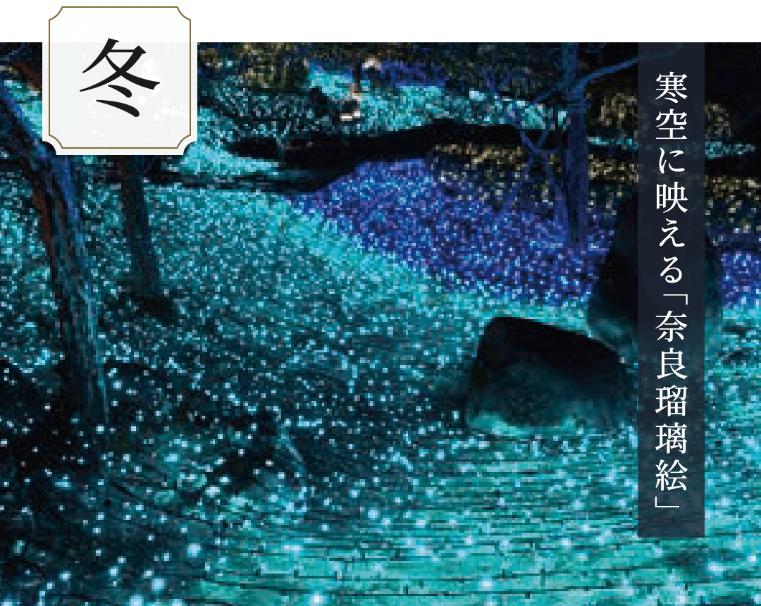 冬 寒空に映える「奈良瑠璃絵」